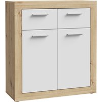 FORTE Kommode "Baccio" Breite 83 cm, Höhe 92 cm mit 2 Schubkästen und 2 Türen von Forte