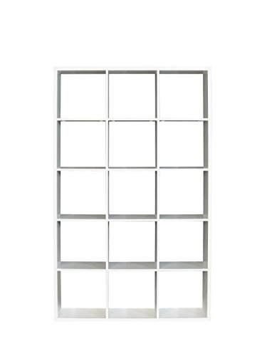 FORTE Mauro Regal 3x5 Fächer, Holzwerkstoff, Weiß, (B*H*T): 107,2 x 176,3 x 32,12cm von Forte