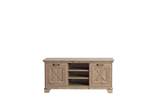 FORTE Nepal TV-Unterschrank mit 2 Türen, Holzwerkstoff, Bramberg Fichte, 145 x 68,4 x 45 cm von Forte