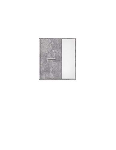 FORTE Paco Hängeschrank mit 2 Türen, Holzwerkstoff, Betonoptik Lichtgrau / Weiß, 67 x 60 x 23 cm von Forte