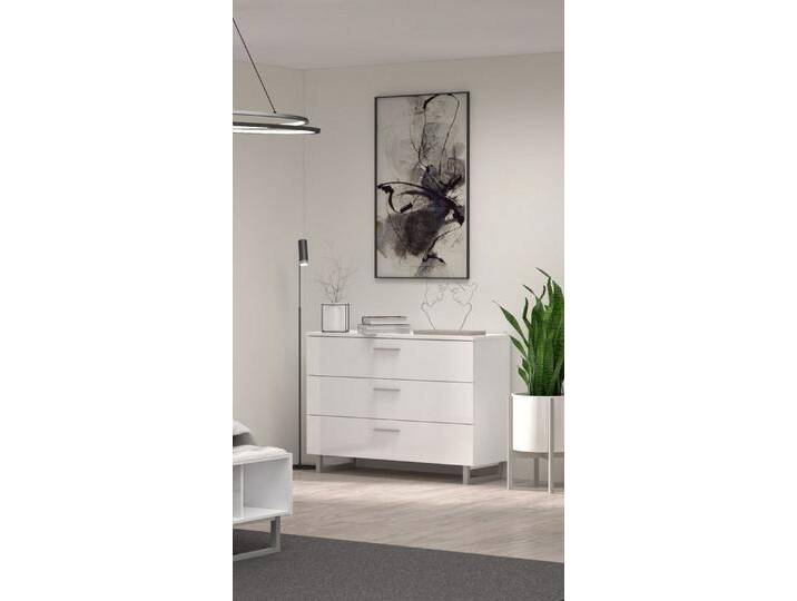 FORTE Schubkastenkommode Kommode SIRIUS CROWN, weiß von Forte