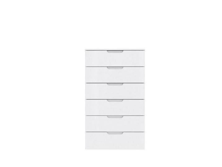 FORTE Schubkastenkommode in weißglanz Dekorfolie - 70,2x120,1x34,4cm (BxHxT), weiß von Forte