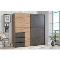 FORTE Schwebetürenschrank "Winn, Schiebetürenschrank mit 3 Schubladen, Made in Europe", (In 2 Größen erhältlich - B/H/T ca. 170x200,5x61cm und 200x200,5x61cm), verschiedene Größen und Farben, sehr viel Stauraum von Forte