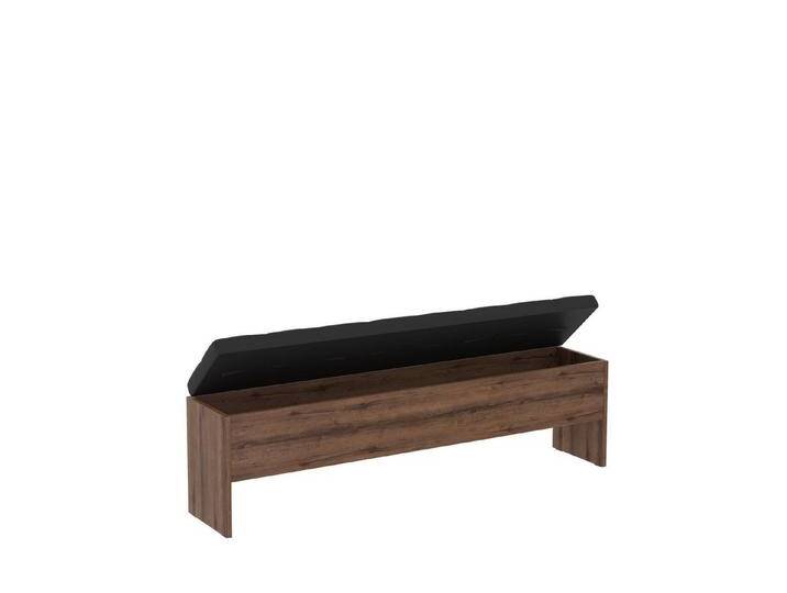 FORTE Sitzbank in Schwarz Eiche/ Schlammeiche - 165x54x34,8cm (BxHxT), schwarz von Forte