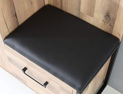 FORTE Hud Sitzkissen, Holzwerkstoff/Kunstleder schwarz, 52,2 x 39 x 5 cm von Forte
