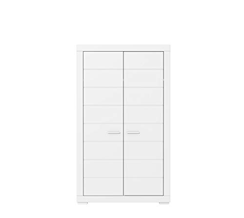 FORTE Snow Kleiderschrank mit 2 Türen, Holzwerkstoff, Weiß matt, B x H x T: 115,7 x 198,4 x 59,3 cm von Forte