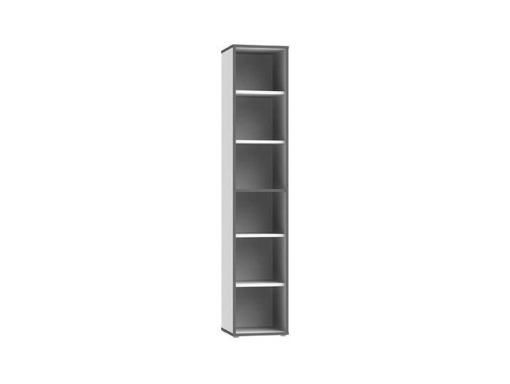 FORTE Standregal in Weiss / Uni Wolfram Grau - 44,8x226,5x41,5cm (BxHxT), grau von Forte