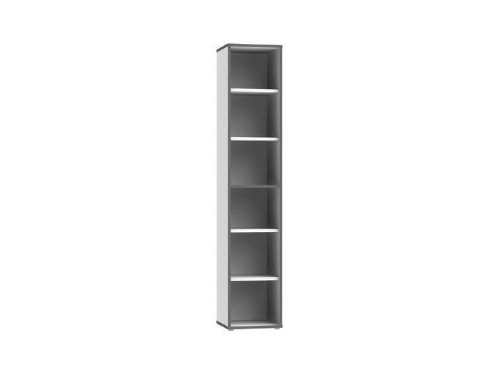 FORTE Standregal in Weiss / Uni Wolfram Grau - 44,8x226,5x41,5cm (BxHxT), grau von Forte