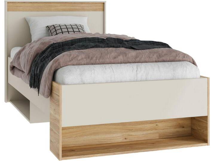 FORTE Stauraumbett, inklusive Schubkasten, in 2 Größen erhältlich, beige von Forte