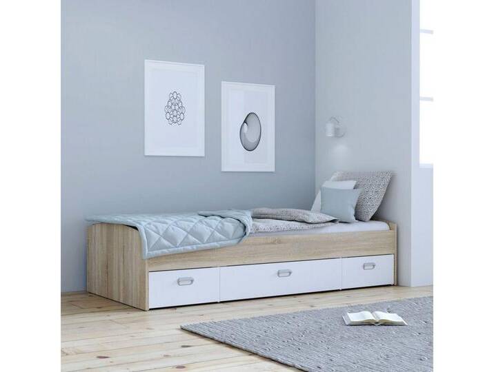 FORTE Stauraumbett Jugendbett, 3 Schubladen auf Mettallauszügen, schnelle Montage, beige FORTE Stauraumbett Jugendbett, 3 Schubladen auf Mettallauszügen, schnelle Montage, beige von Forte