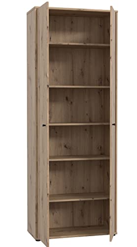 FORTE TEMPRA 2 Schrank 70 80, 2-türig, Mehrzweckschrank, Aktenschrank oder Büroschrank, Holz Dekor Artisan Eiche, Holzwerkstoff, 73.7 cm breit x 197.5 cm hoch x 34.8 cm tief von Forte