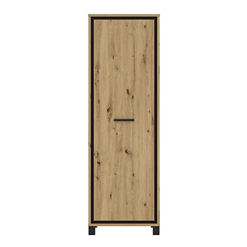 FORTE TRONDHEIM Kleiderschrank mit 1 Tür, Holzwerkstoff, Artisan Eiche / Schwarzeiche, 64.4 x 199.4 x 41.5 cm von Forte