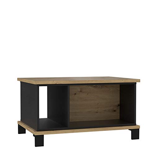 FORTE Trondheim Couchtisch, Holzwerkstoff, Artisan Eiche kombiniert mit Schwarz Eiche, 44,6 x 80 x 55 cm von Forte