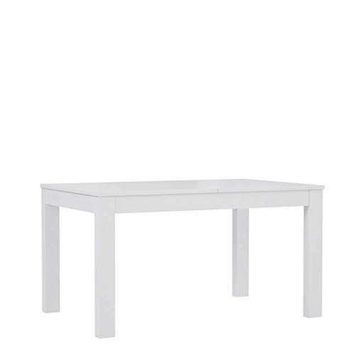 FORTE Tuluza Tisch ausziehbar, Holzwerkstoff, Weiß Hochglanz kombiniert mit Weiß, 76 x 240 x 90 cm von Forte