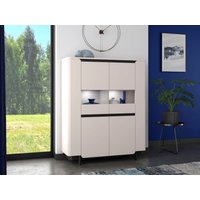 FORTE Vitrine "Vodol", Highboard, Glatüren, abgerundete Kanten FORTE Vitrine "Vodol", Highboard, Glatüren, abgerundete Kanten von Forte