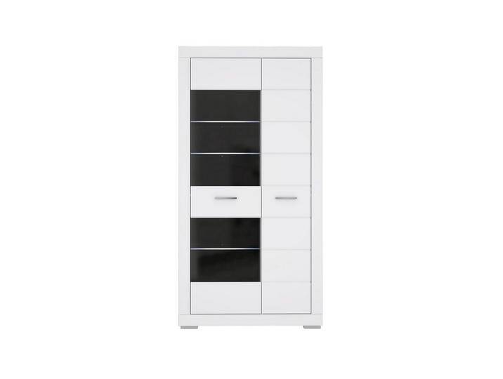 FORTE Vitrine 2 Türen, 1 verglast, in weiß - 101x198,5x41,4cm (BxHxT), weiß von Forte