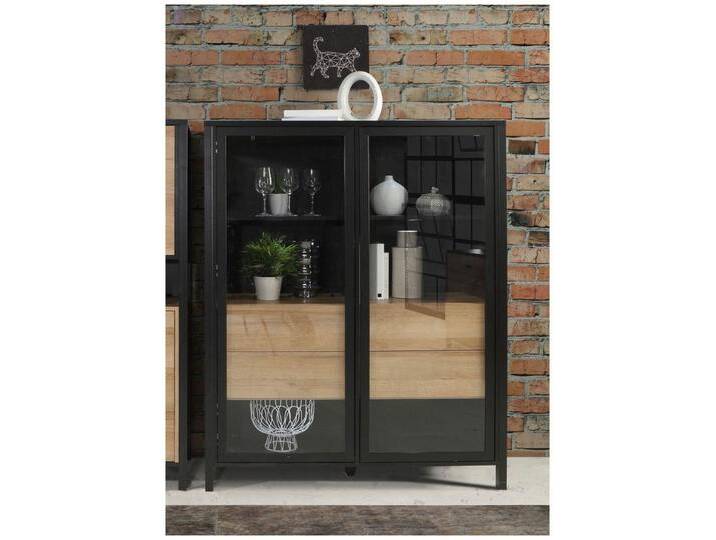 FORTE Vitrine Highboard Vitrine HIGH ROCK 2-trg. Riviera Eiche Optik / Schwarz Forte, schwarz FORTE Vitrine Highboard Vitrine HIGH ROCK 2-trg. Riviera Eiche Optik / Schwarz Forte, schwarz von Forte