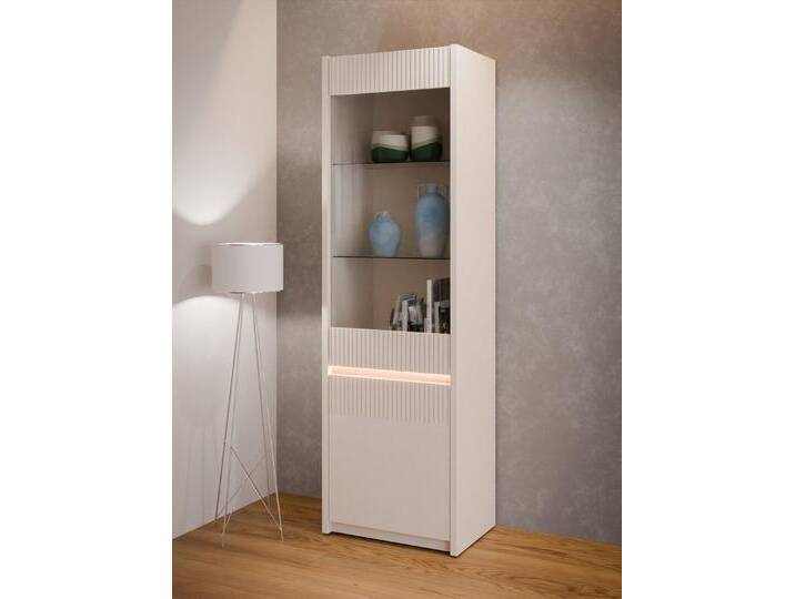 FORTE Vitrine Oak Squere Vitrine, Beleuchtung, Glastüre, grifflos von Forte