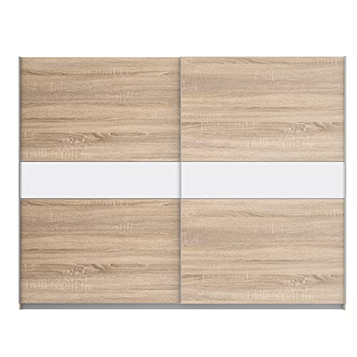 FORTE WINNER PLUS Schrank 270, Kleiderschrank, Schwebetürenschrank groß Skandinavisch Schlafzimmer 2-türig, Holzdekor: Sonoma Eiche / Weiß, 270 cm breit x 210 cm hoch x 61 cm tief FORTE WINNER PLUS Schrank 270, Kleiderschrank, Schwebetürenschrank groß Skandinavisch Schlafzimmer 2-türig, Holzdekor: Sonoma Eiche / Weiß, 270 cm breit x 210 cm hoch x 61 cm tief von Forte