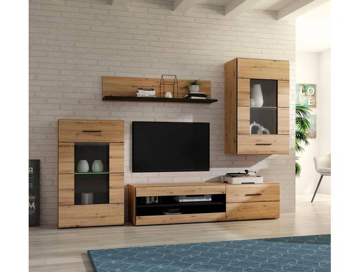 FORTE Wohnwand Seikola, (4-St), braun schwarz von Forte