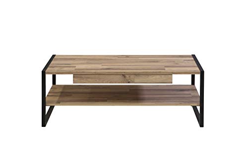 FORTE Coffe Tables Couchtisch, Holzwerkstoff, Stabeiche Dekor, 110 x 40 x 60 cm von Forte