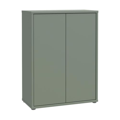 Forte Alice Springs Schuhschrank 70 80, moderner Flurschrank mit 2 Türen und 4 Einlegeböden, Holzwerkstoff, Salbei, 74,5 cm breit x 99,1 cm hoch x 34,9 cm tief von Forte