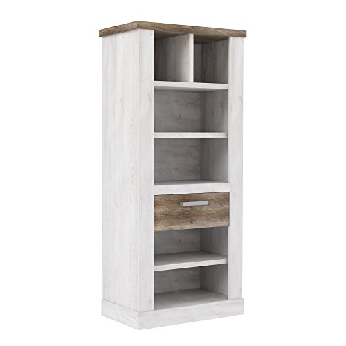 Forte Duro Regal mit 1 Schublade, Holzwerkstoff, Pinie Weiß kombiniert mit Eiche Antik, 41,3 x 71,4 x 160,4 cm Forte Duro Regal mit 1 Schublade, Holzwerkstoff, Pinie Weiß kombiniert mit Eiche Antik, 41,3 x 71,4 x 160,4 cm von Forte