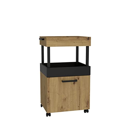FORTE HOME BAR Barschrank mit Rollen und 1 Tür, Holzwerkstoff, Artisan Eiche / Schwarz matt, 50.2 x 88.5 x 41 cm FORTE HOME BAR Barschrank mit Rollen und 1 Tür, Holzwerkstoff, Artisan Eiche / Schwarz matt, 50.2 x 88.5 x 41 cm von Forte