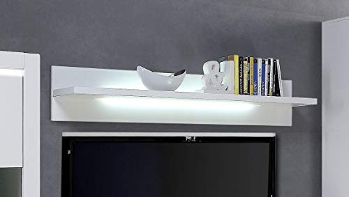 Forte L-Light Wandregal, Holzwerkstoff, Weiß Hochglanz, 26 x 140 x 24 cm Forte L-Light Wandregal, Holzwerkstoff, Weiß Hochglanz, 26 x 140 x 24 cm von Forte