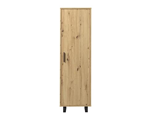 FORTE MARACAY Kleiderschrank mit 1 Tür, Holzwerkstoff, Artisan Eiche, 59.8 x 198.2 x 41.5 cm von Forte