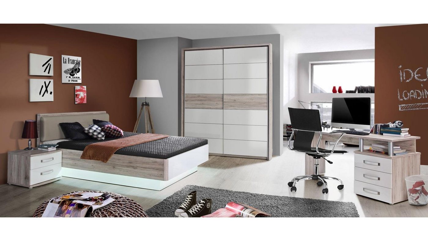 Forte Schreibtisch Schreibtisch Rondino Tisch Sandeiche weiß Hochglanz 138x60 cm Forte Schreibtisch Schreibtisch Rondino Tisch Sandeiche weiß Hochglanz 138x60 cm von Forte