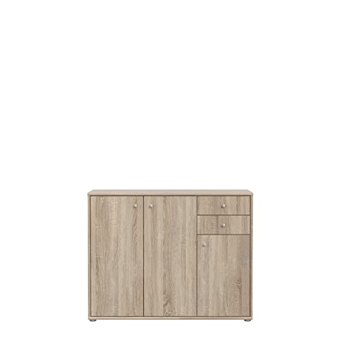FORTE TEMPRA 2 Kommode mit 3 Türen und 2 Schubladen, KHolzwerkstoff, Sonoma Eiche, 108.8 x 111.1 x 34.8 cm FORTE TEMPRA 2 Kommode mit 3 Türen und 2 Schubladen, KHolzwerkstoff, Sonoma Eiche, 108.8 x 111.1 x 34.8 cm von Forte