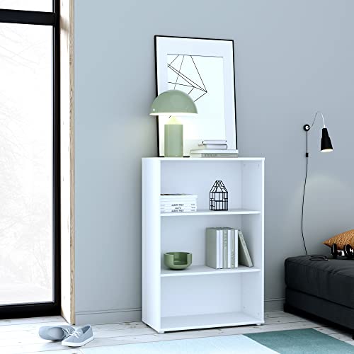 Forte TEMPRA 2 modernes Bücherregal 70 80, Regal mit 2 Einlegeböden, weißes Regal, Standregal Büro, Jugendzimmer, Kinderzimmer, Holzwerkstoff, Weiß, 73,7 cm breit x 111,1 cm hoch x 34,8 cm tief Forte TEMPRA 2 modernes Bücherregal 70 80, Regal mit 2 Einlegeböden, weißes Regal, Standregal Büro, Jugendzimmer, Kinderzimmer, Holzwerkstoff, Weiß, 73,7 cm breit x 111,1 cm hoch x 34,8 cm tief von Forte