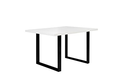FORTE TABLES Tisch nicht ausziehbar, Holzwerkstoff, Weiß, 140 x 74.7 x 90 cm von Forte