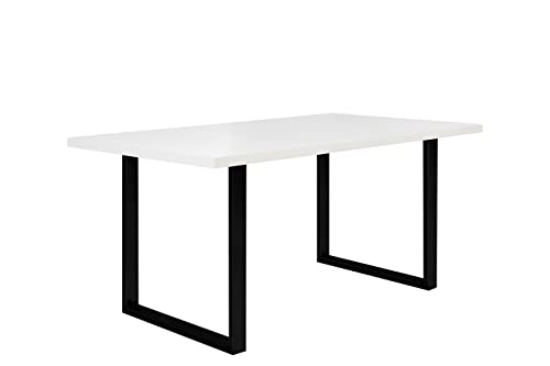 FORTE TABLES Tisch nicht ausziehbar, Holzwerkstoff, Weiß, 160 x 74.7 x 90 cm von Forte