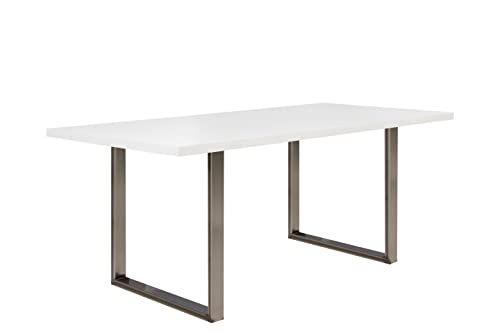 FORTE TABLES Tisch nicht ausziehbar, Holzwerkstoff, Weiß, 180 x 74.7 x 90 cm von Forte