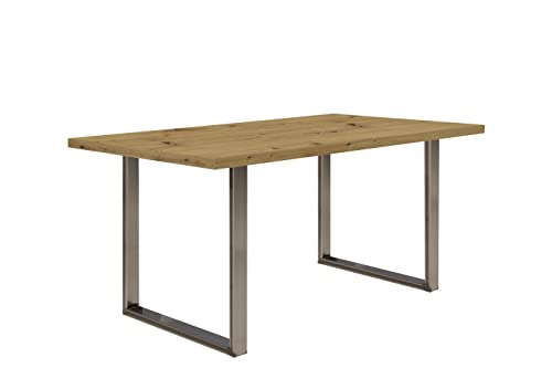 FORTE TABLES Tisch nicht ausziehbar Holzwerkstoff, Artisan Eiche, 160 x 74.7 x 90 cm von Forte