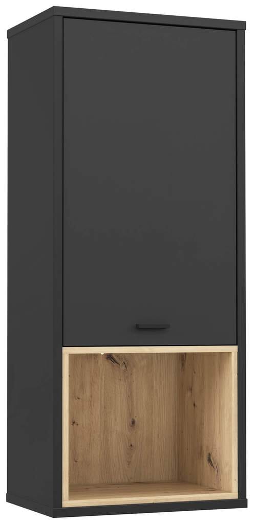 Hängeschrank Regal DECYMA Optik Schwarz/ Artisan Eiche von Forte von Forte