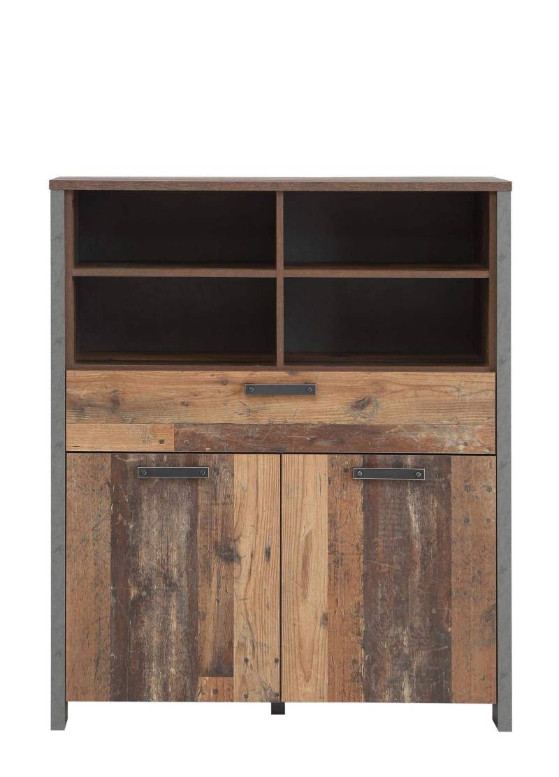 Highboard Kommode CLIF 2 Türen 1 Schublade Optik: Old Wood Vintage von Forte