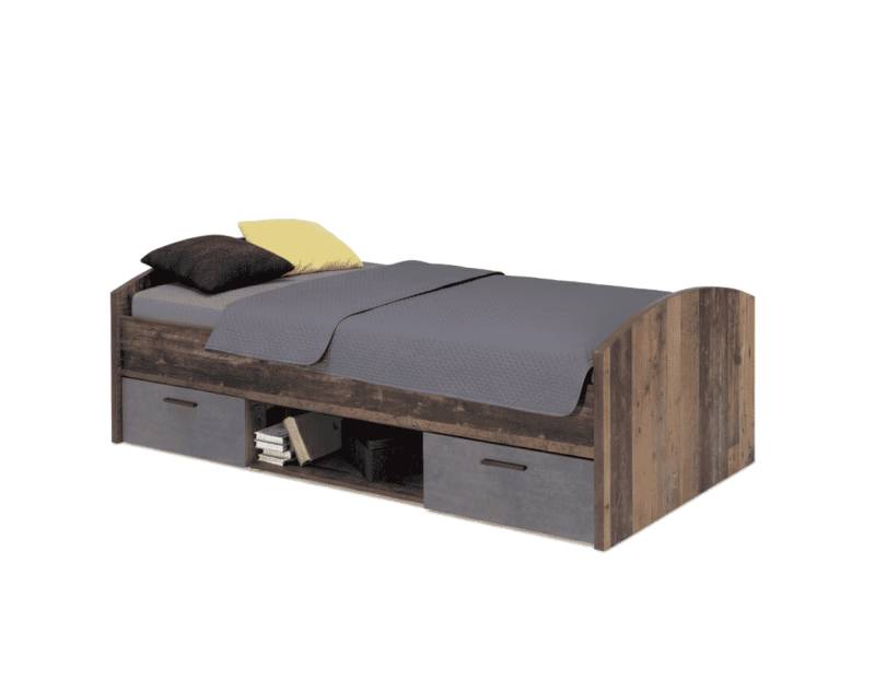 Jugendbett Einzelbett WINNIE Optik: Old Wood Vintage, von Forte Jugendbett Einzelbett WINNIE Optik: Old Wood Vintage, von Forte von Forte
