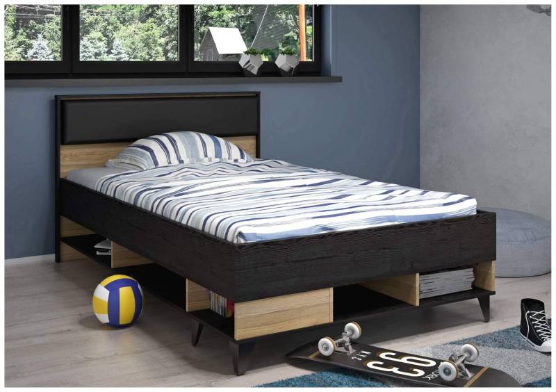 Jugendbett LYA 120 x 200 cm Bett in Mauvella / Cabezone Eiche, Forte Jugendbett LYA 120 x 200 cm Bett in Mauvella / Cabezone Eiche, Forte von Forte