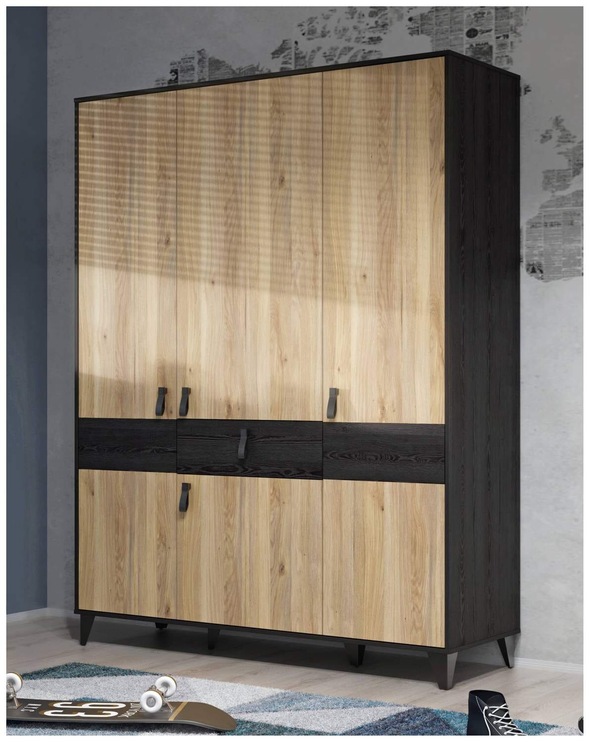 Kleiderschrank LYA 4-trg. 1 Schublade Optik: Mauvella / Cabezone Eiche Kleiderschrank LYA 4-trg. 1 Schublade Optik: Mauvella / Cabezone Eiche von Forte