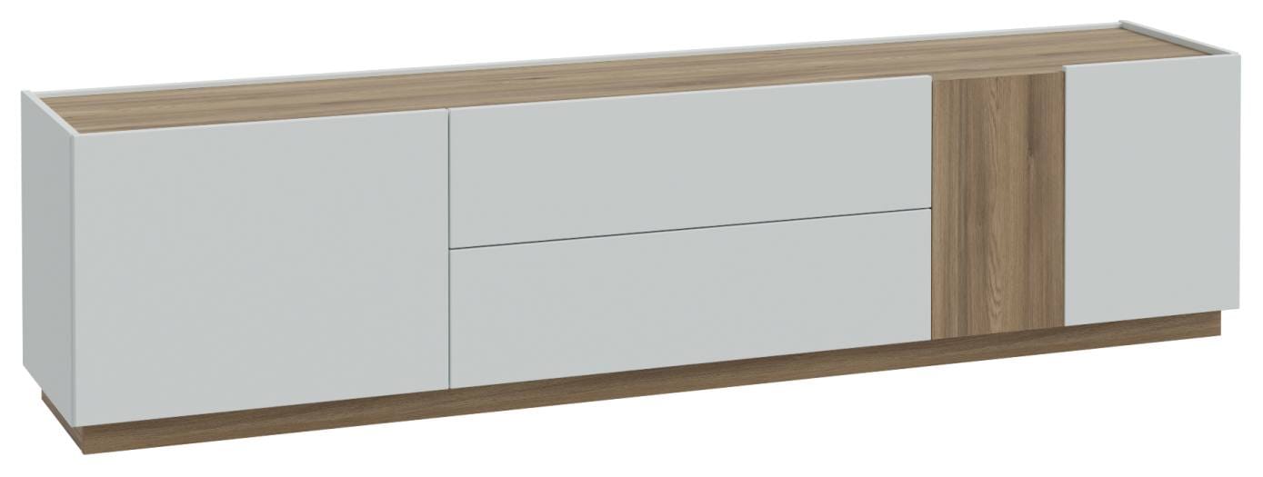 Lowboard LEWISVILLE TV Kommode Optik Hellgrau / Valencia Oak von Forte