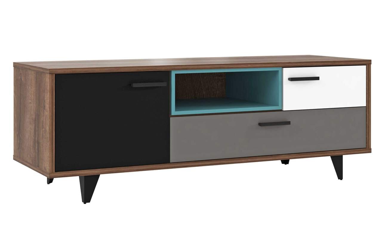 Lowboard TV-Kommode RAVEN 1 Tür 2 Schubladen Gerätefach von Forte von Forte