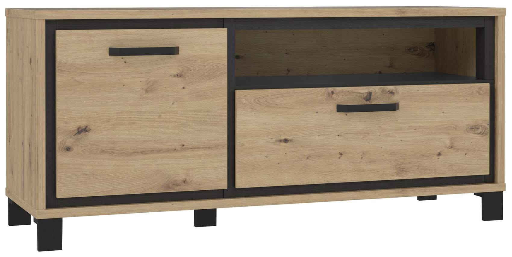 Lowboard TV-Unterkommode TRONDHEIM Artisan Eiche / Schwarzeiche Optik von Forte