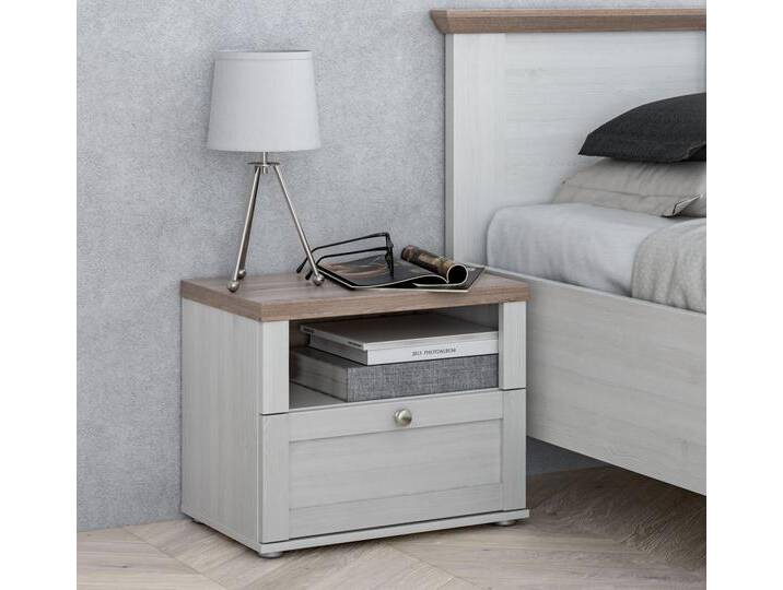 Nachtkommode FORTE Iloppa , braun (schnee eiche), B:55,4cm H:45cm T:34,4cm, FSC-zertifizierter Holzwerkstoff, Sideboards, im Landhausstil von Forte