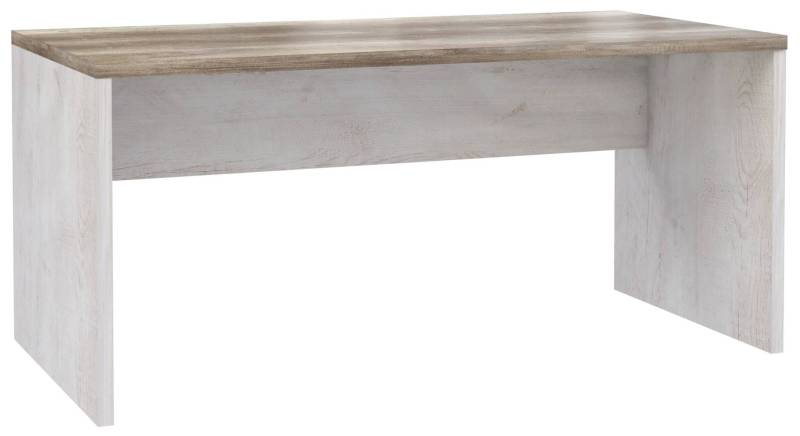 Schreibtisch Bürotisch DURO 160 cm Dekor Pinie weiß antik von Forte von Forte