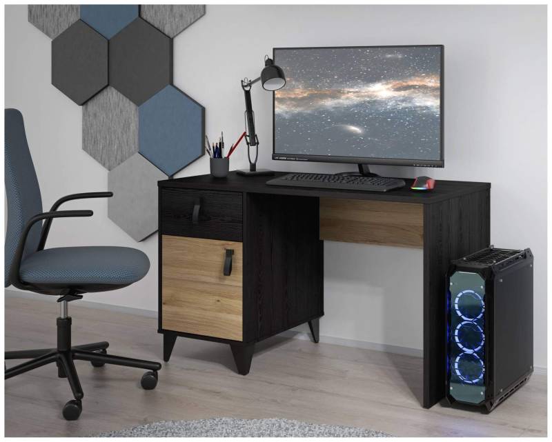 Schreibtisch LYA 120 cm Optik: Mauvella / Cabezone Eiche, von Forte von Forte