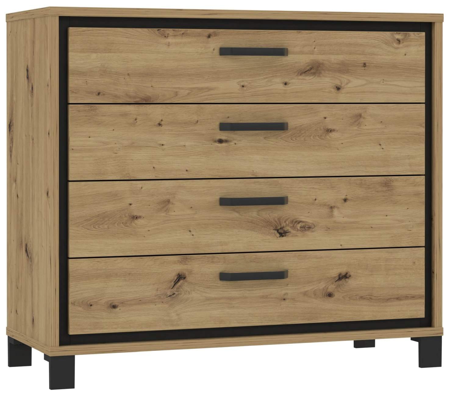 Schubladenkommode TRONDHEIM Artisan Eiche / Schwarzeiche Optik, Forte von Forte