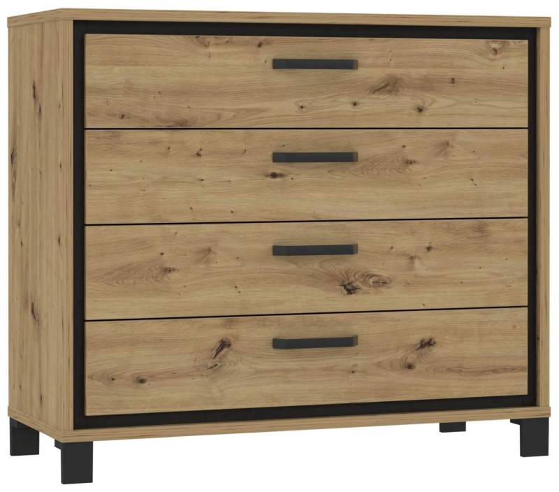 Schubladenkommode TRONDHEIM Artisan Eiche / Schwarzeiche Optik, Forte von Forte